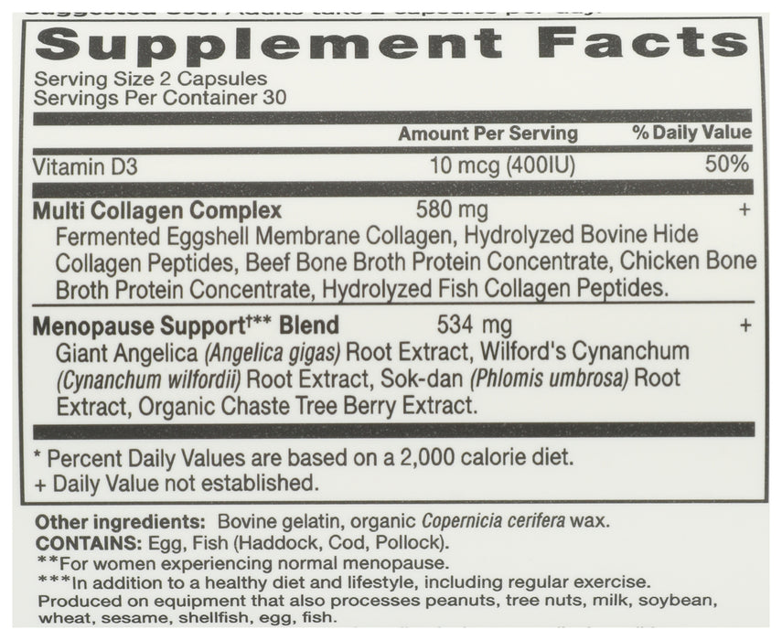 Menopause Support + Collagen, 60 cap