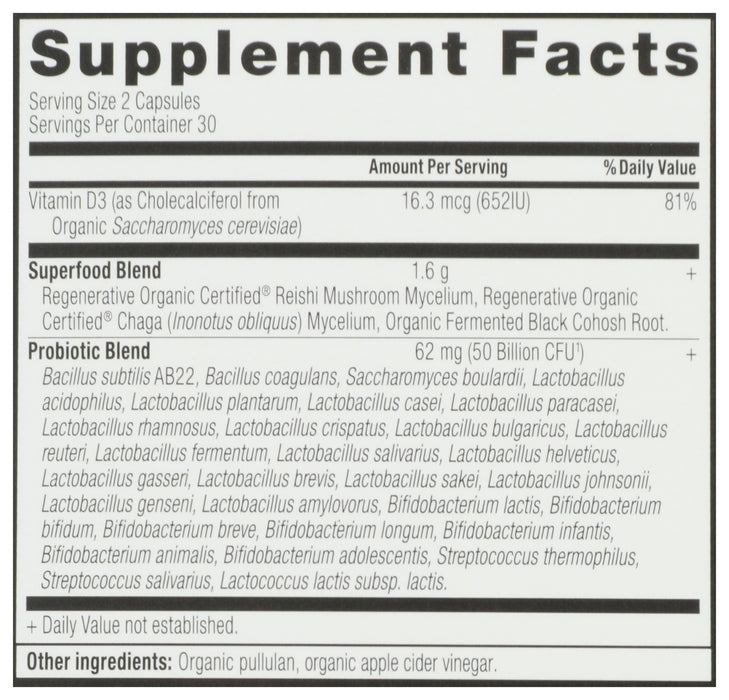 Menopause Support Probiotics 50B, ROC Org, 60 cap