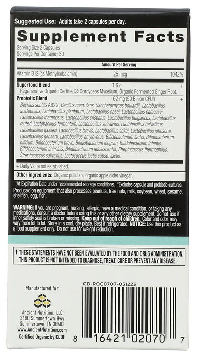 Metabolism Support Probiotics 50B, ROC Org, 60 cap