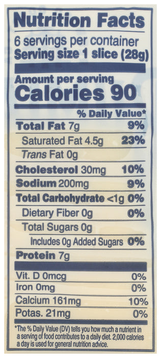 Mozzarella Cheese Slices, Org, 6 oz