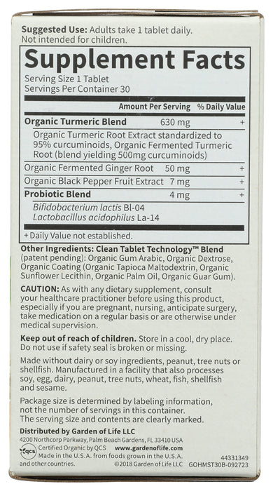 mykind Organics Turmeric, Max Str, Joint & Mobility, 30 tab