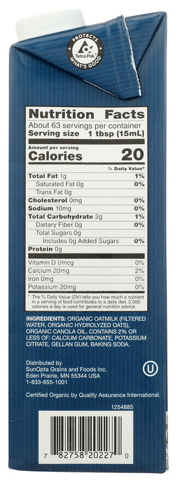 Oat Creamer, Unsweetened, GF Org, 32 fl oz