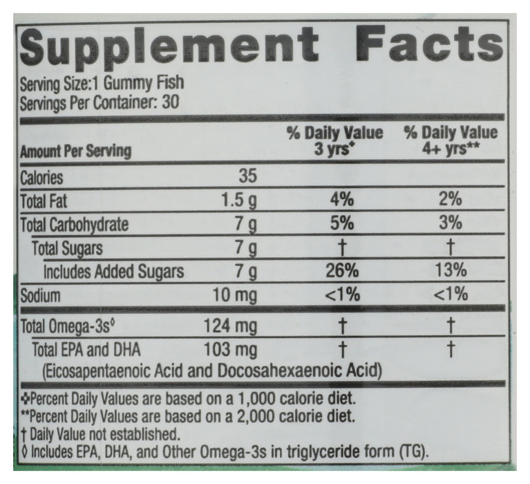 Omega-3, Gummy Fish, 124mg, 30ct