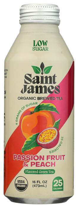 Passion Fruit & Peach Green Tea, Org, 16.9 fl oz