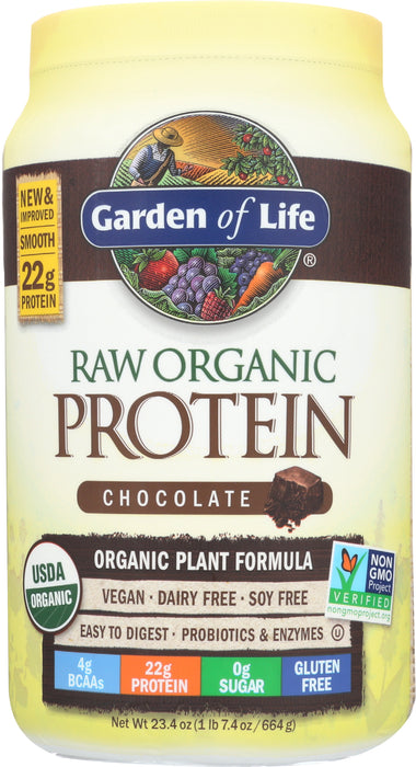 Raw Organic Protein, Chocolate, 660 g