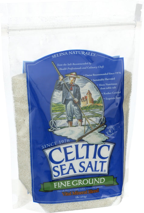 Sea Salt Fine Ground, Pouch, 1 lb