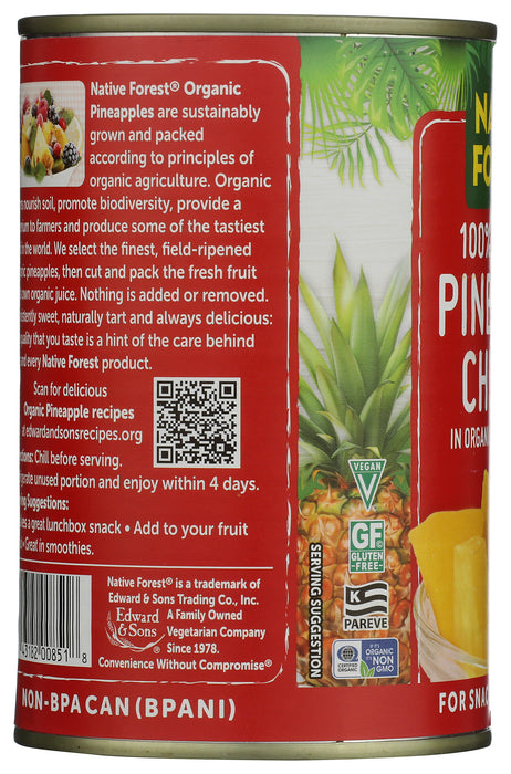 Pineapple Chunks, Org, 14 oz