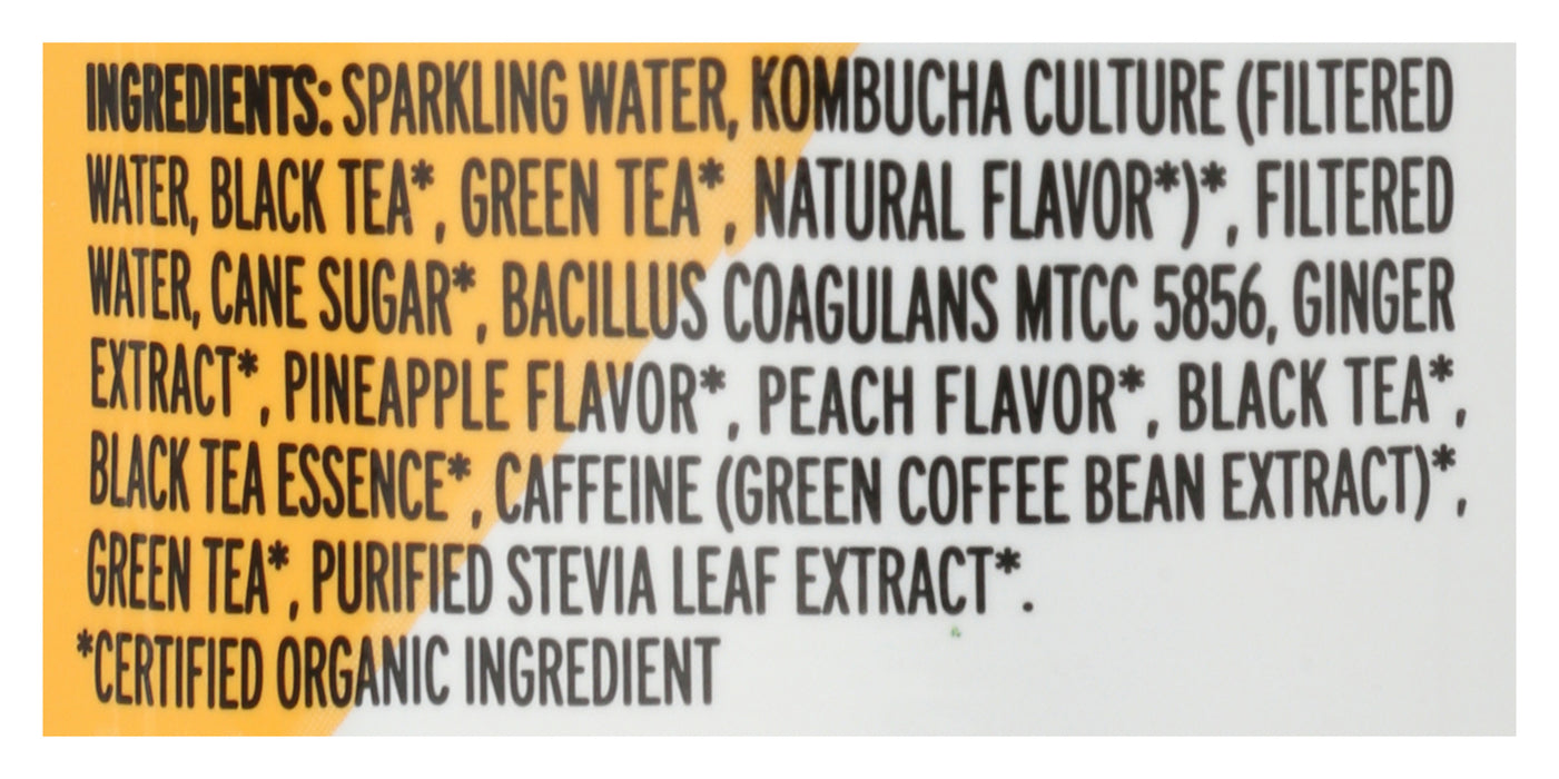 Pineapple Peach Kombucha, Org, 15.2 floz