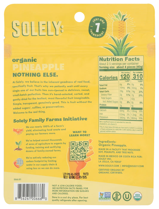 Pineapple Rings Dried, Org, 3.5 oz