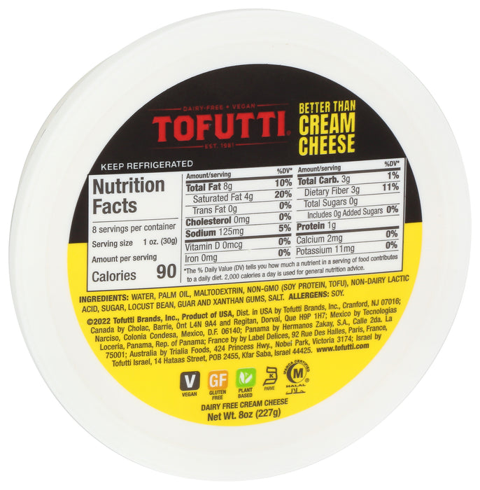 Plain Cream Cheese, Vegan DF, 8 oz