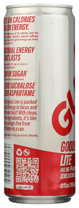 Plant Based Energy Drink Lite, Org, 12 fl oz