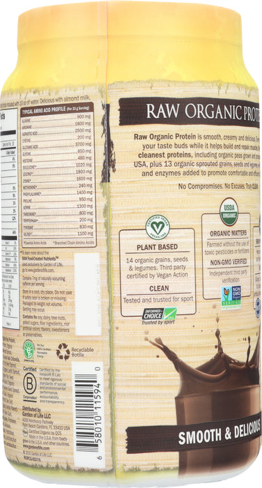 Raw Organic Protein, Chocolate, 660 g