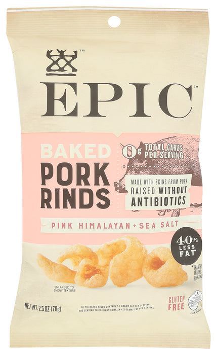 Pork Rinds, Pink Himalayan Sea Salt, Oven Baked, 2.5 oz