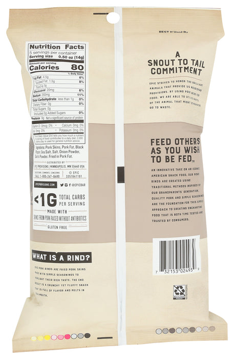 Pork Rinds, Sea Salt & Pepper, 2.5 oz