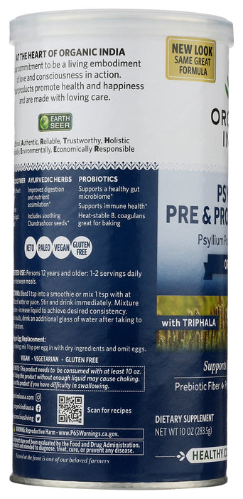 Psyllium, Org, Pre & Probiotics Fiber, Original, 10oz