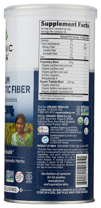 Psyllium, Org, Pre & Probiotics Fiber, Original, 10oz