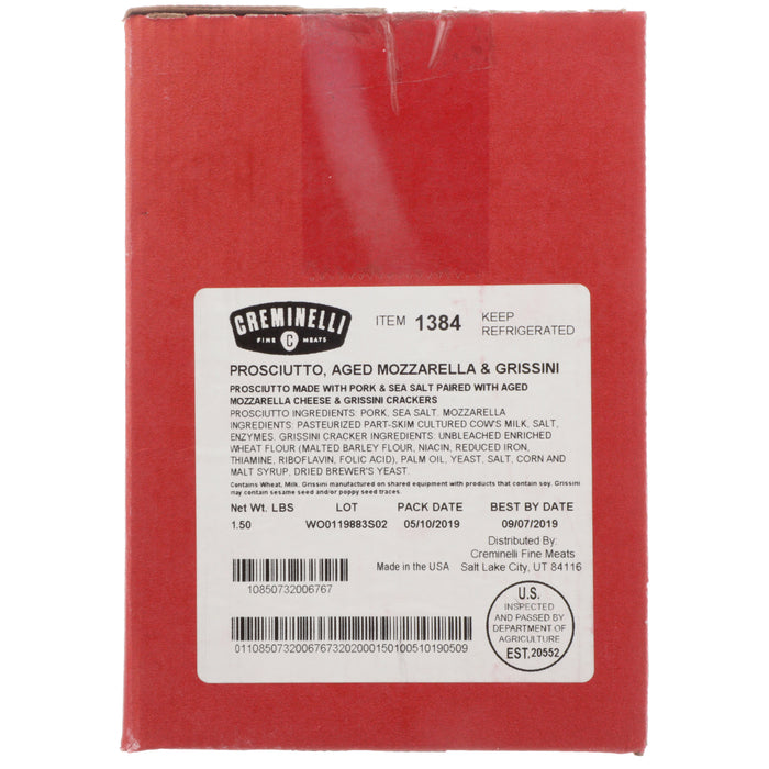Prosciutto with Mozzarella & Grissini, 2 oz