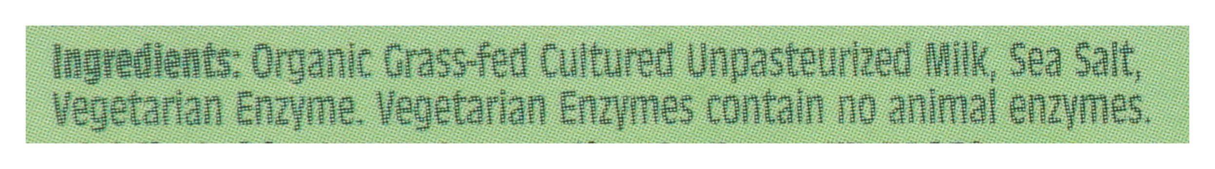 Raw Cheddar Cheese, Sharp Grassfed, Org, 8 oz