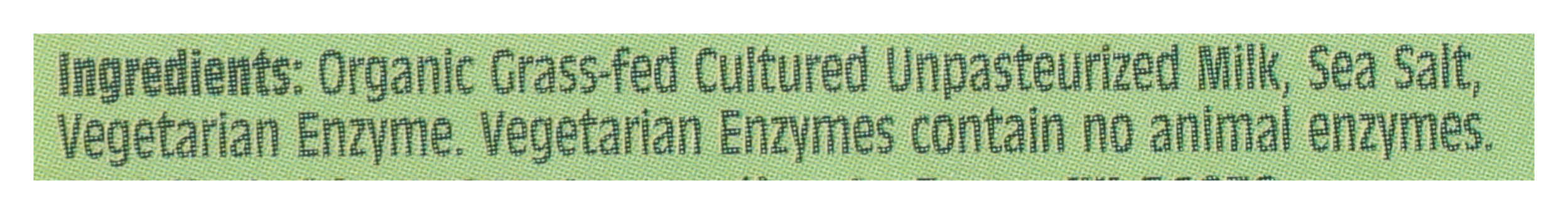 Raw Cheddar Cheese, Grassfed, Org, 8 oz