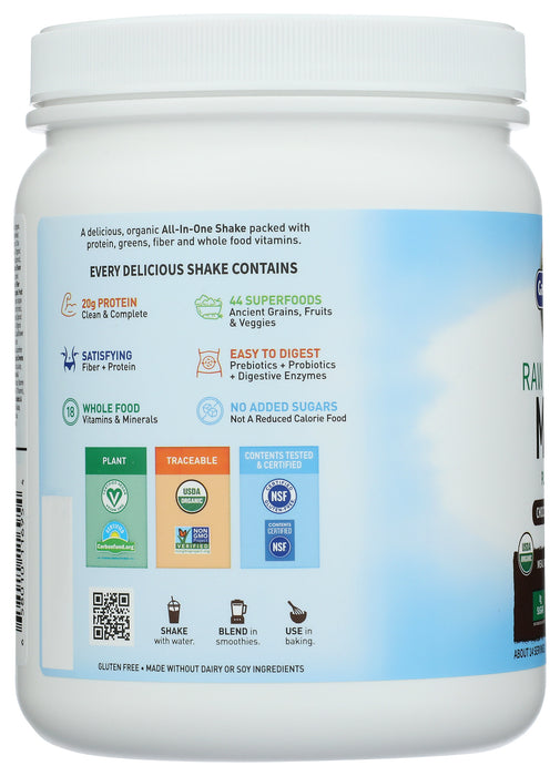 Raw Organic Meal, Chocolate, 509 g