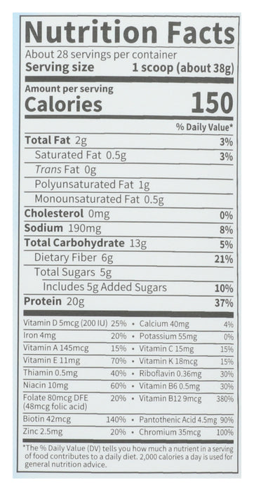 Raw Organic Meal, Lightly Sweet, 1038 g