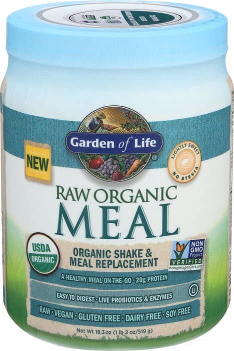Raw Organic Meal, Lightly Sweet, 519 g