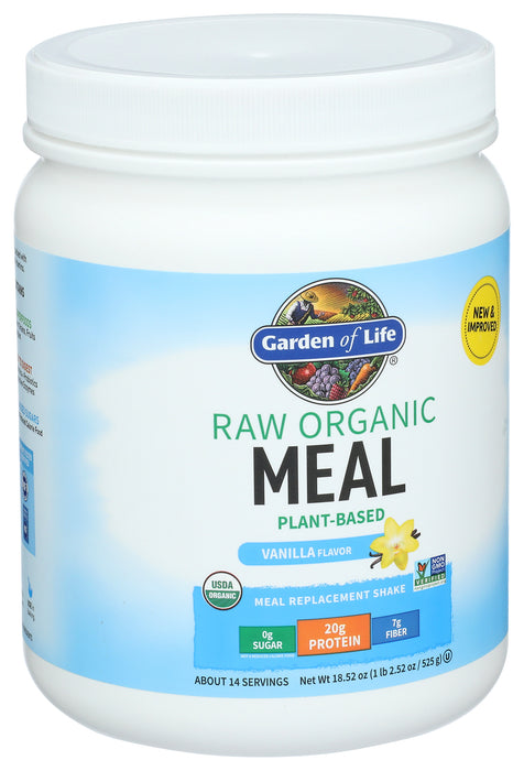 Raw Organic Meal, Vanilla, 484 g