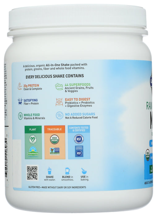 Raw Organic Meal, Vanilla, 484 g