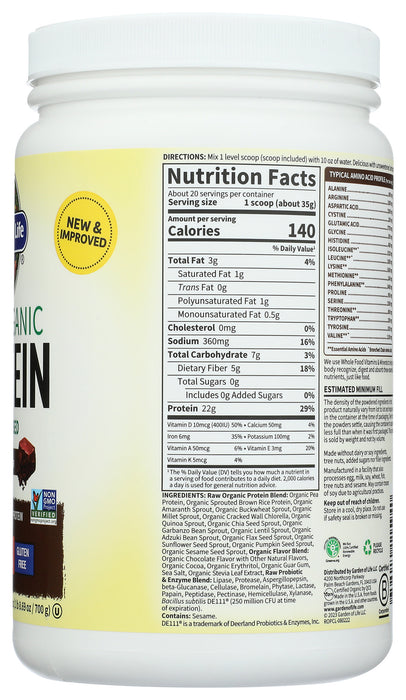 Raw Organic Protein, Chocolate, 660 g