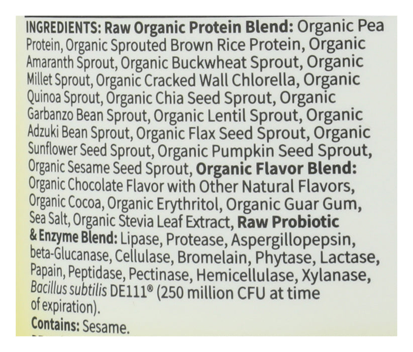 Raw Organic Protein, Chocolate, 660 g