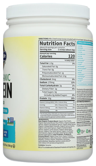 Raw Organic Protein, Unflavored, 560 g