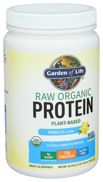 Raw Organic Protein, Vanilla, 620 g