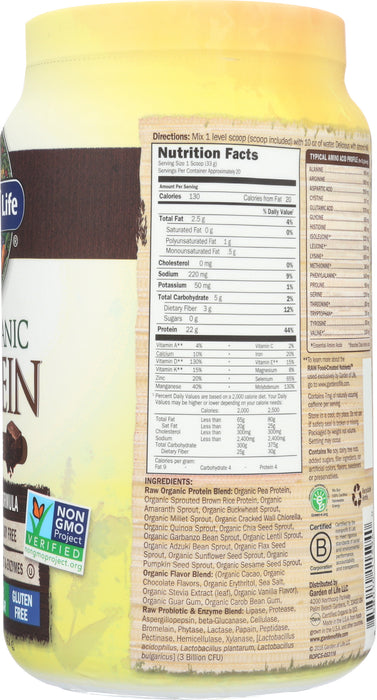 Raw Organic Protein, Chocolate, 660 g