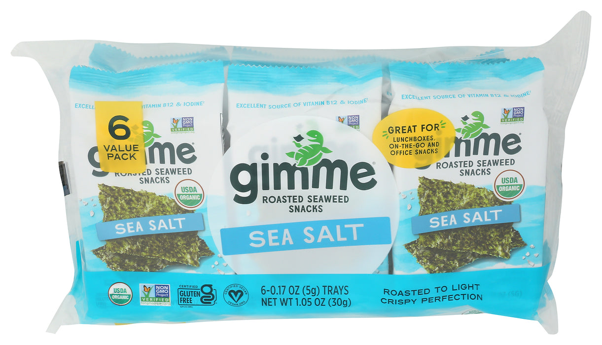 Seaweed Snacks 6pk, Sea Salt, Org, 1.05 oz