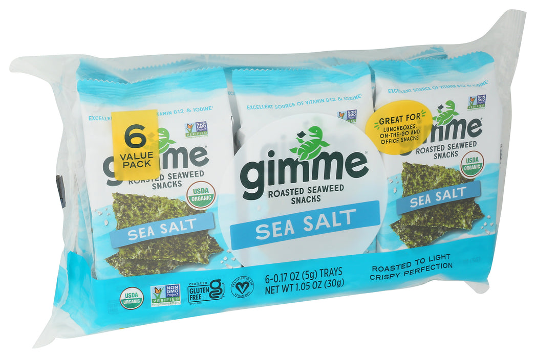 Seaweed Snacks 6pk, Sea Salt, Org, 1.05 oz