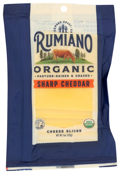 Sharp Cheddar Cheese Slices, Org, 6 oz
