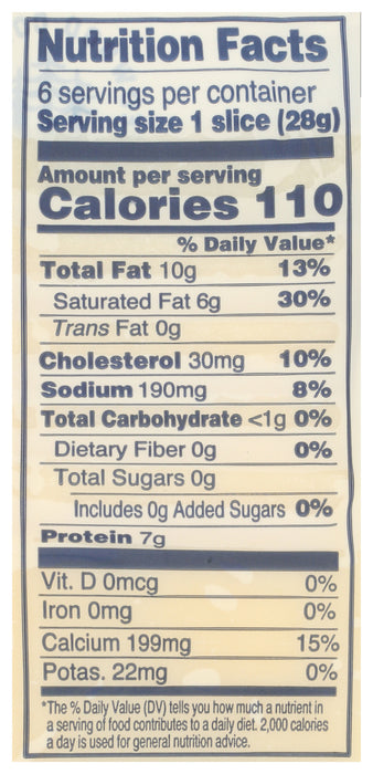 Sharp Cheddar Cheese Slices, Org, 6 oz