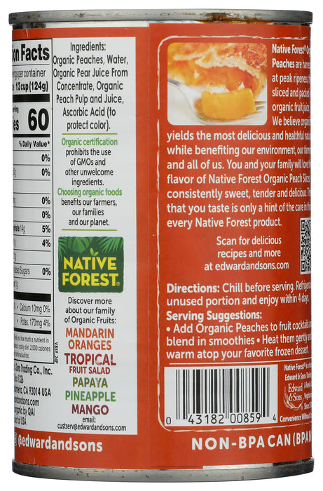 Sliced Peaches, Org, 15 oz