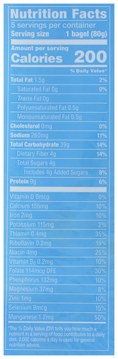 Sprouted Power Bagels, Org, 14 oz