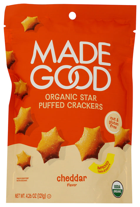 Star Puffed Crackers, Cheddar, GF Org, 4.26 oz