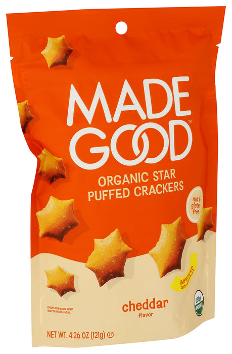 Star Puffed Crackers, Cheddar, GF Org, 4.26 oz