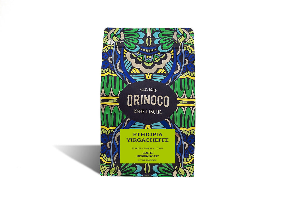 Ethiopia Yirgacheffe Light Roast Whole Bean Coffee, FT Org, 12 oz