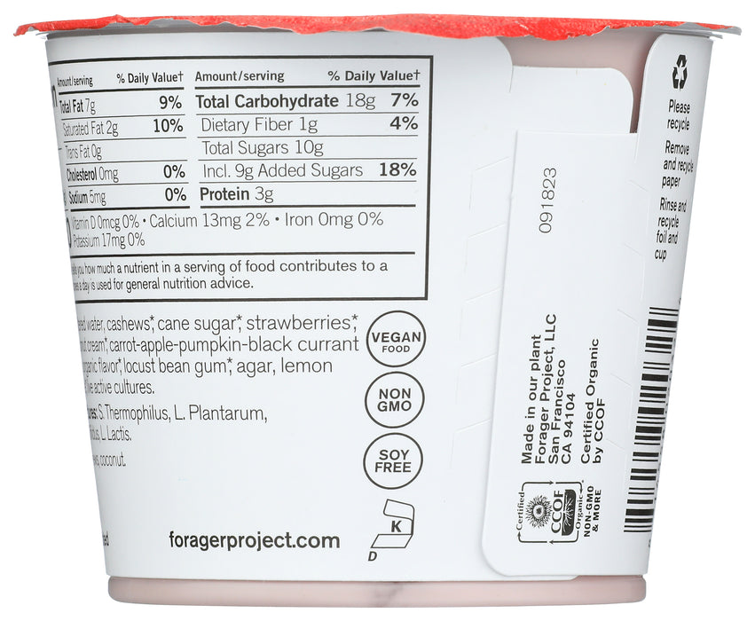 Strawberry Probiotic Cashewmilk Yogurt, Org, 5.3 oz
