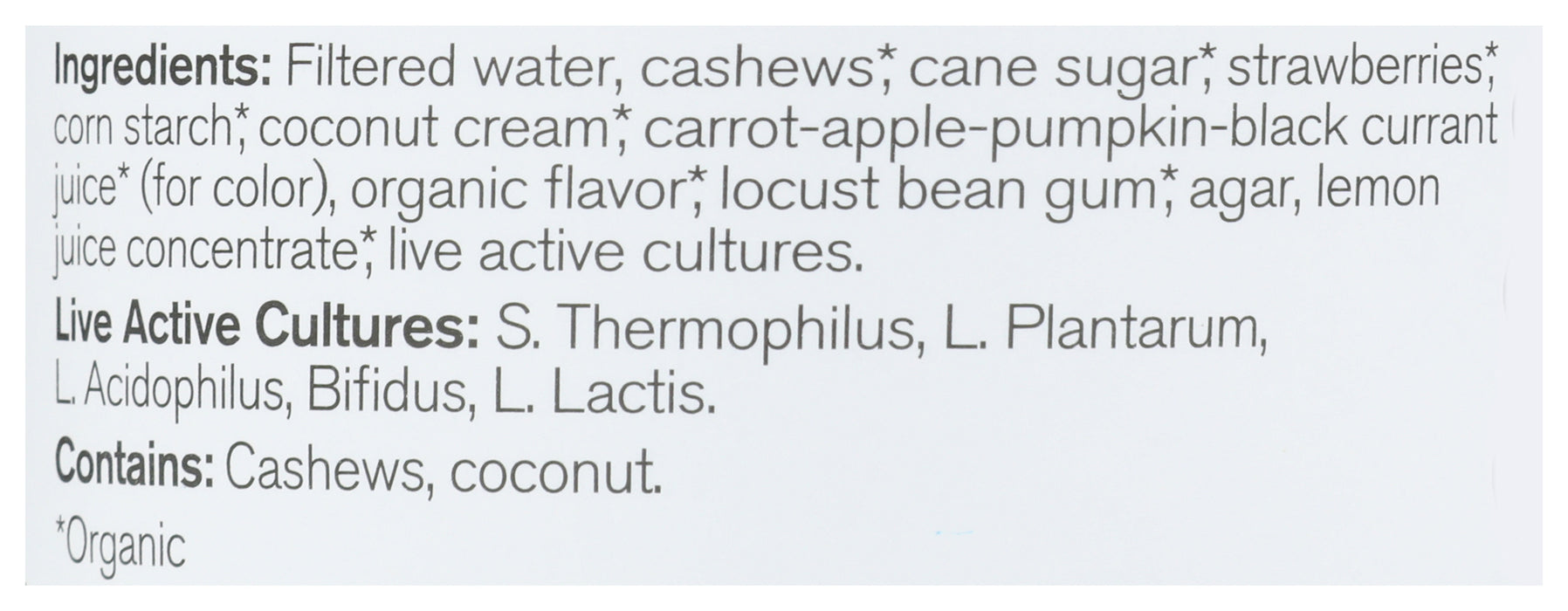 Strawberry Probiotic Cashewmilk Yogurt, Org, 5.3 oz