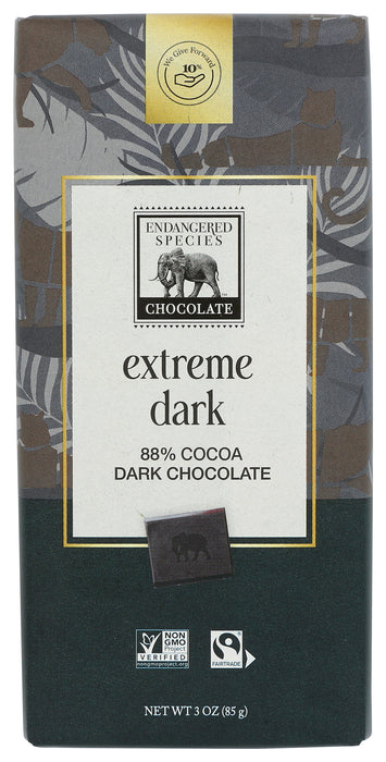 Strong Velvety Dark Chocolate Bar 88%, 3 oz