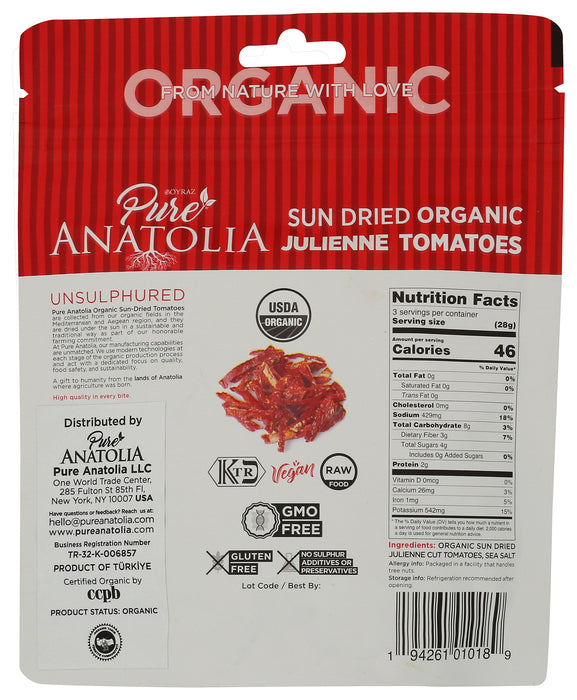 Sun Dried Julienne Tomatoes, Org, 3.17 oz