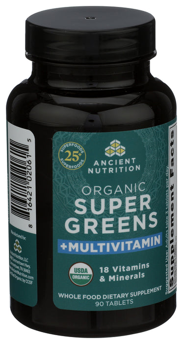 Super Greens, Multivitamin, Org, 30 serv/90 tab