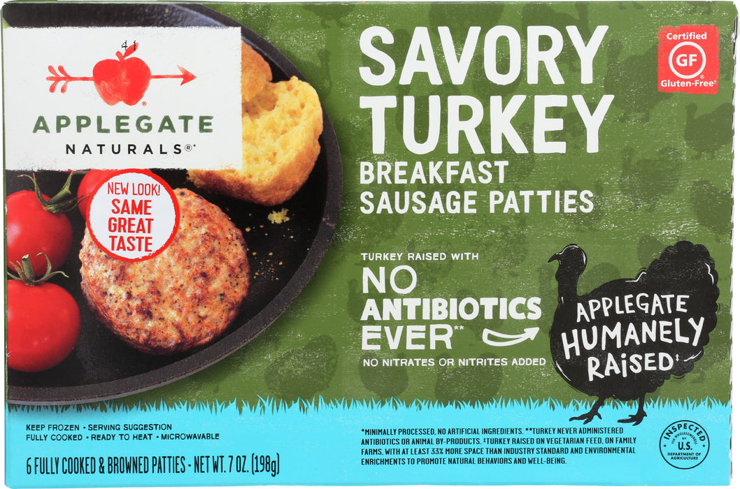 Savory Turkey Breakfast Sausage Patties, GF, 7 oz
