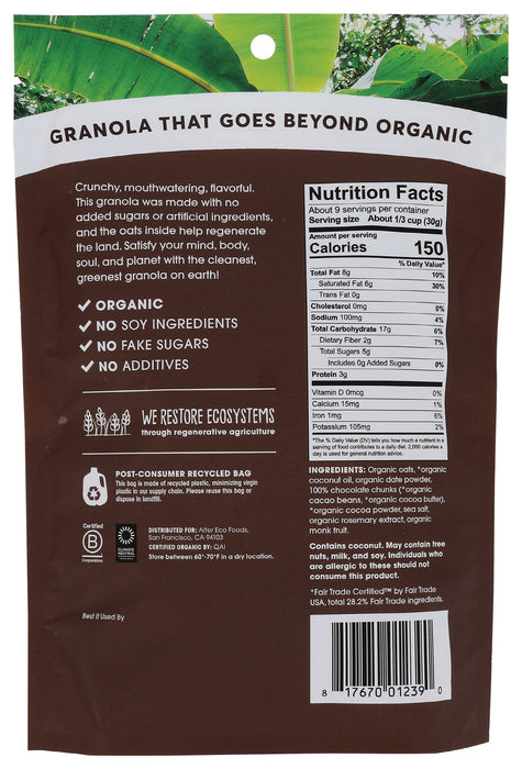 Dark Chocolate Granola, Org, 8 oz