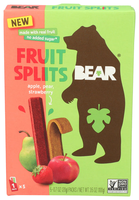 Fruit Splits, Apple, Pear & Strawberry, 3.5 oz
